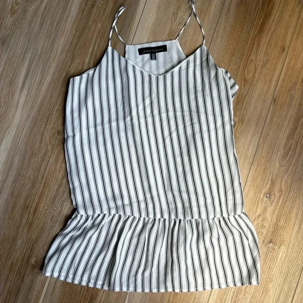 JASMINE & JULIANA : Striped Peplum Tank Size Small - Picture 1 of 3